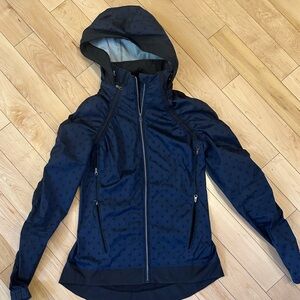 Blue with black polka dots lulu lemon jacket